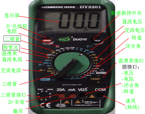 数字式万用表电阻检测